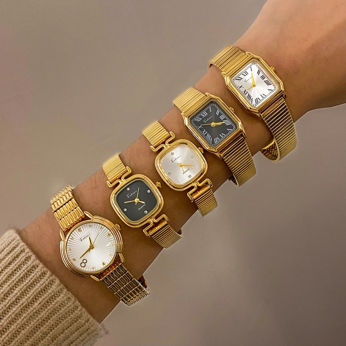 Uworld Fashion Stainless Steel Lades Watch with Japan Movement Waterproof Polished Shiny 18K Gold PVD Plated Jewelry Accessorie 241225