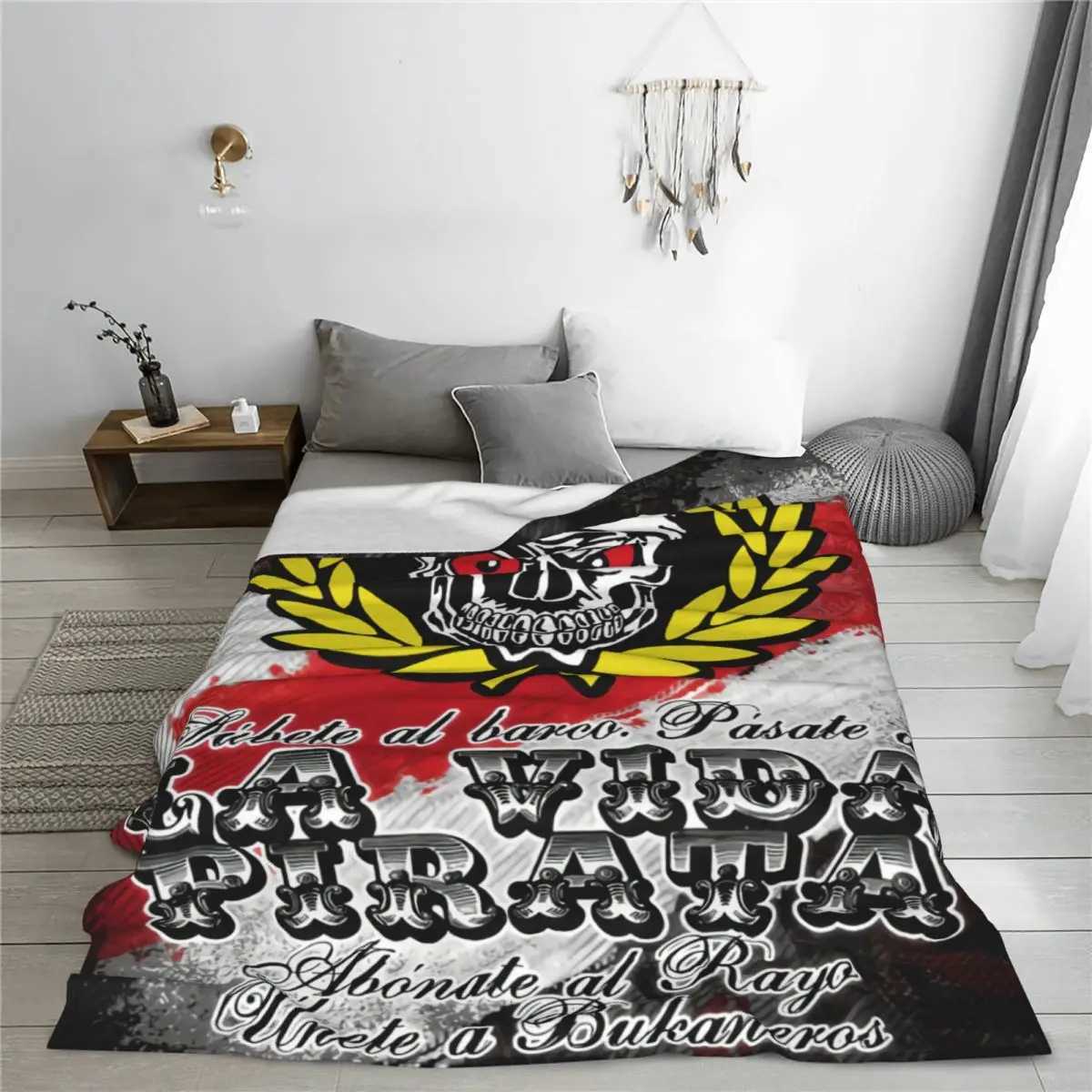 Throw Blanket Rayo Vallecano Micro Fleece Blanket Four Sizes Retro Portable For Bedroom Nice GiftC241227