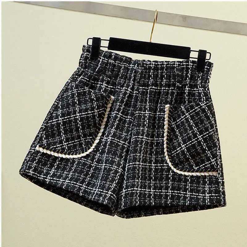 2024 Spring Girls Fashion Checkered Shorts Baby and Childrens Clothing 100-160cm W241227