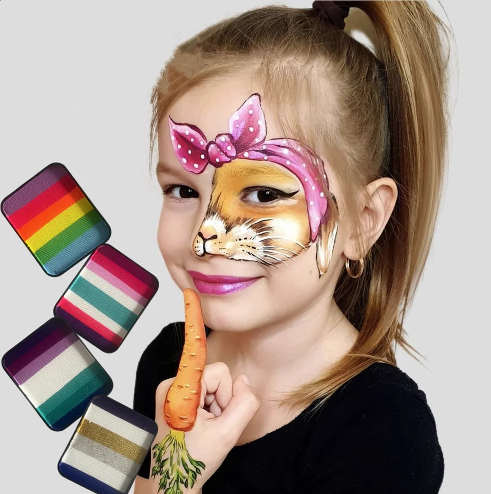 High Quality 20g 30g Splitcake Face Paint Body Art Painting Makeup Rainbow Split Cake Face Cosplay Holiday Make up 241224