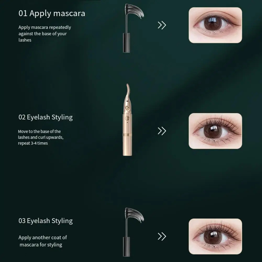 Ergonomic Eyelash Curler Portable Usb Rechargeable Electric Eyelash Curler Eyebrow Trimmer Quick Heating 2-in-1 for Travel 241226