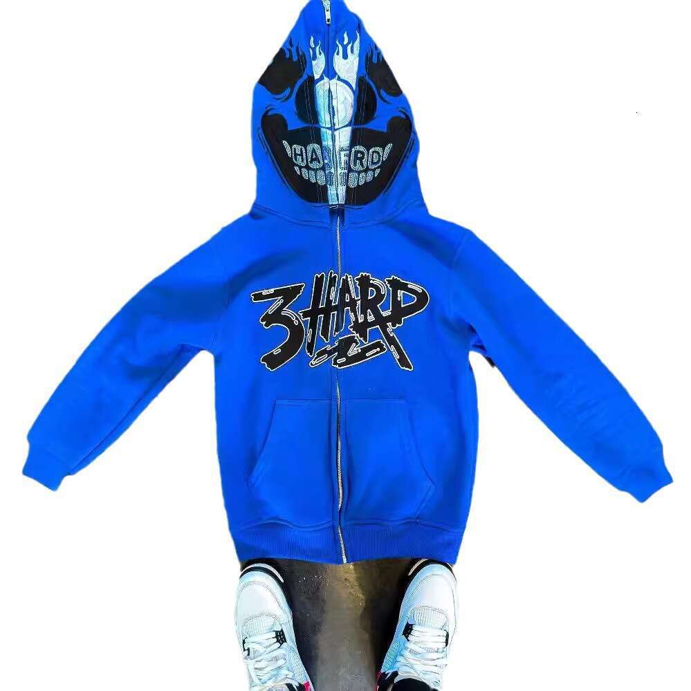 New Autumn/Winter Trendy Brand Letter Printed Style Full Zipper Street Loose Hoodie