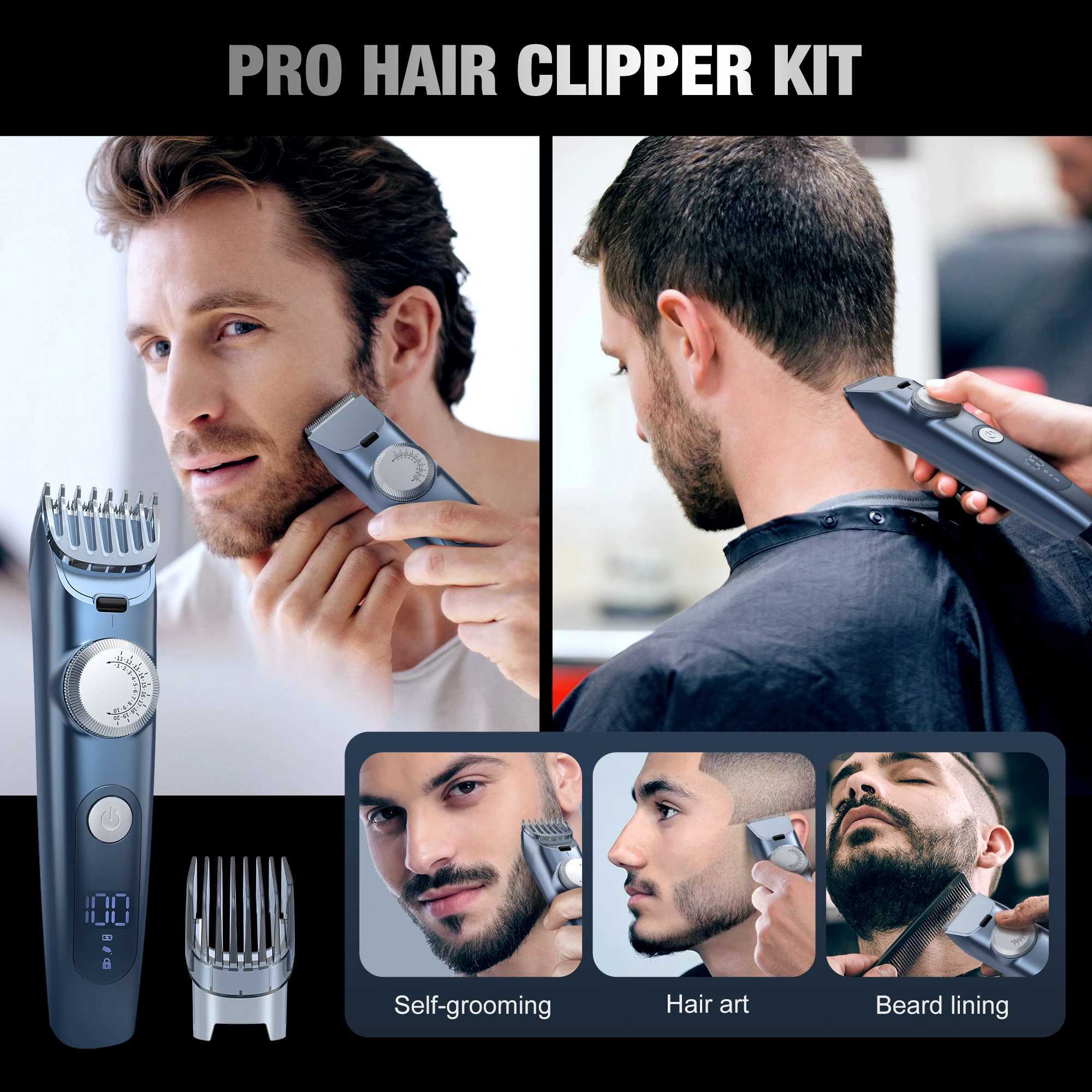 Sejoy Professional Electric Hair Clippers Men Cordless Hair Trimmer Rechargeable LED Display IPX7 Hair Cutting Machine W241227
