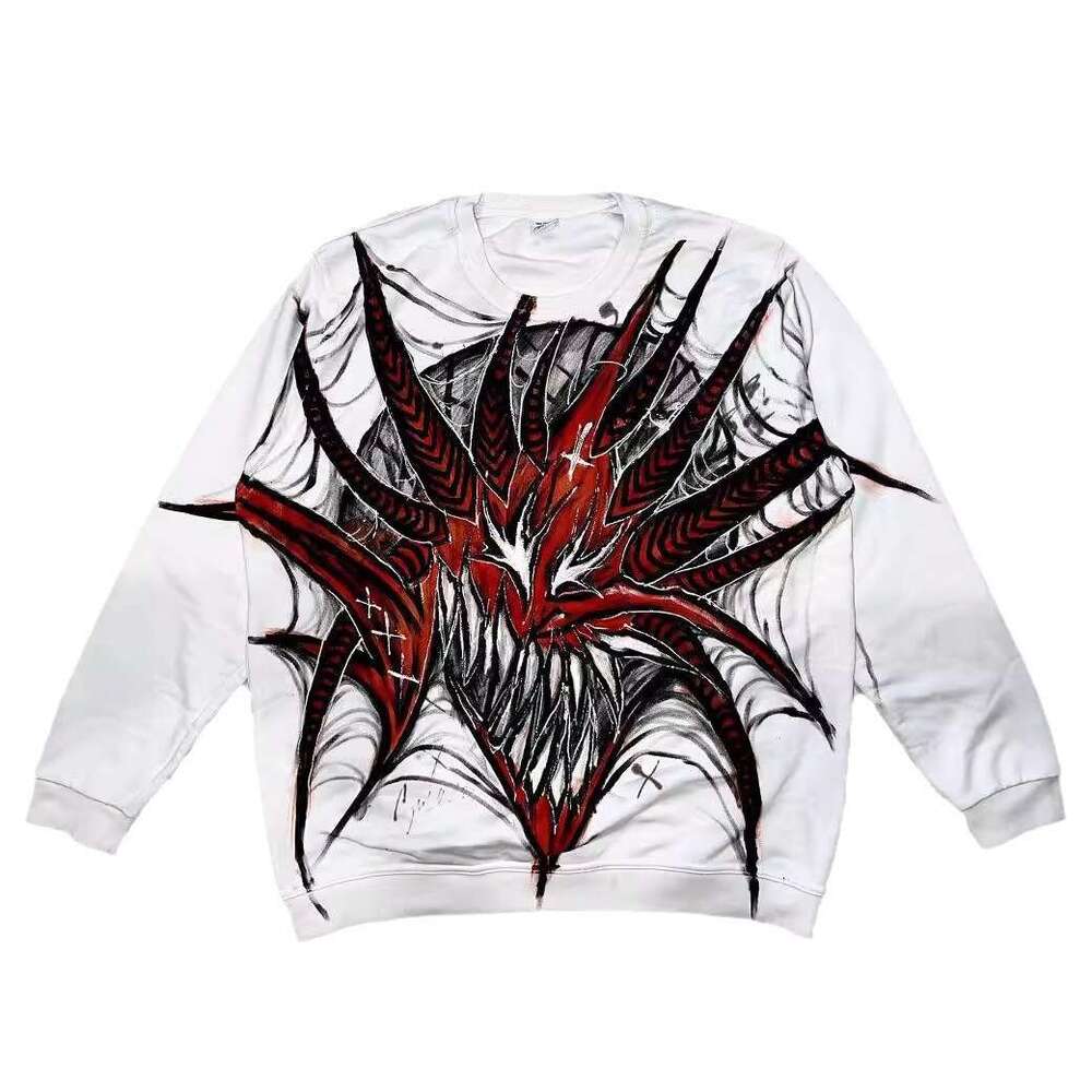New Gothic Spider Printed Street Autumn/Winter Round Neck Loose Dark Hoodie Trendy