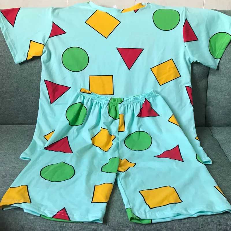 Pijama Sin Chan Man Pajama Sinchan Cotton Summer Short Sets Japanese Pajamas for Couples Man and Woman Sleepwear 2021XJ241227