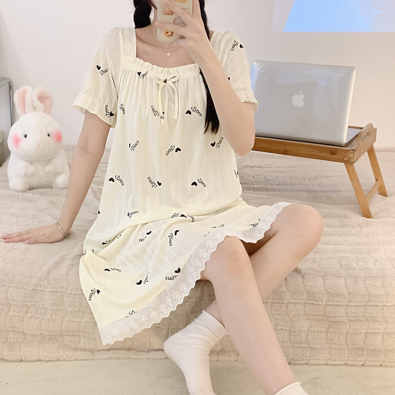 B600-Cross-border foreign trade European and American large size ladies pajamas summer sexy loose printed suspenders nightdress dress wholesale