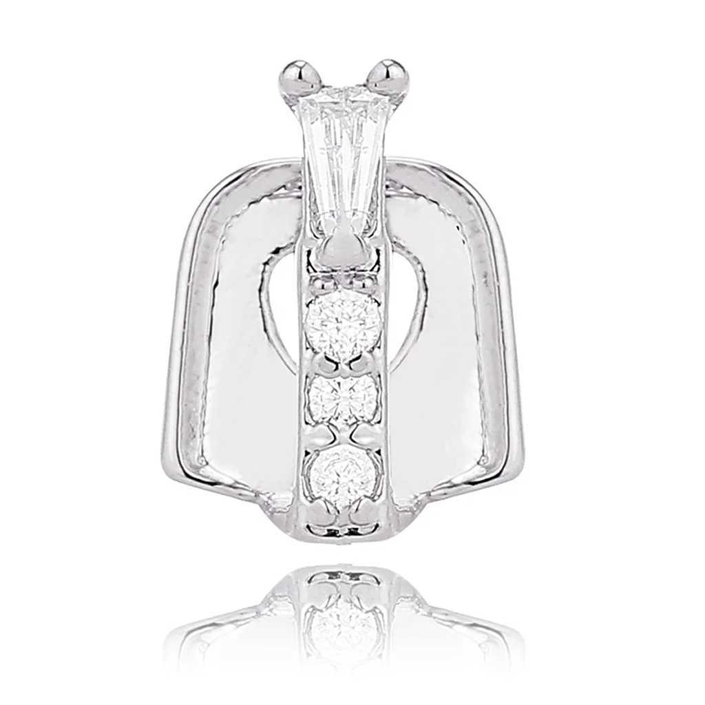 Hip Hop 1pc d Out Single Teeth Grillz Cubic Zircon Cs Micro Pave Top Charm Grills For Men Women Jewelry W241227