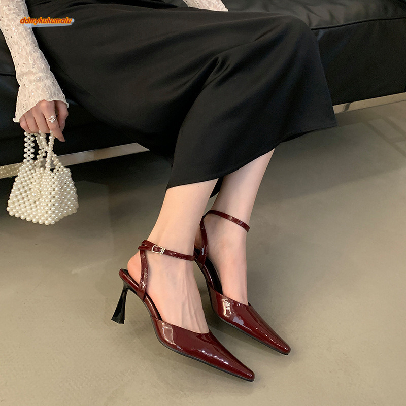 2025 Spring/Summer New Fashionable Pointed Back Air Sandals, Sister Style Solid Color Shoes, High Heels Women's Shoes #69 ddmykukumalu