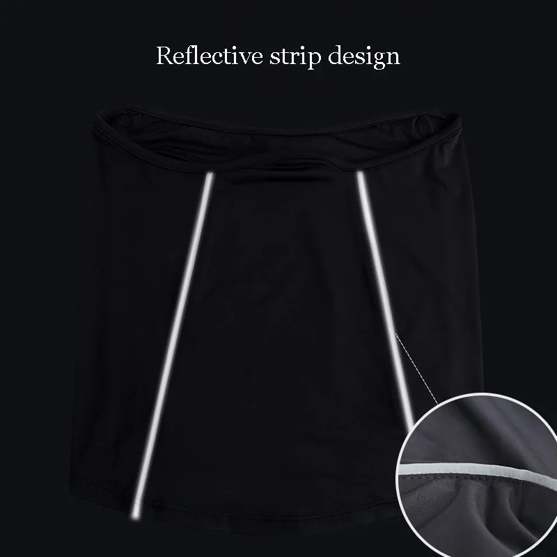 Reflective Nigh Riding Half Face Mask Summer Ice Silk Sunscreen Dust-proof Neck Collar Scarf Sports Bandana Balaclava Men Women 241226