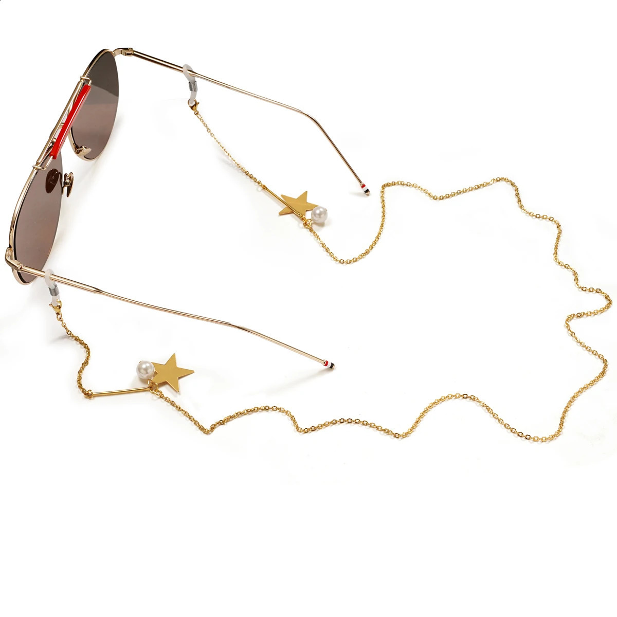 Vintage Handmade eyeglasses chain Pentagram accessories 80 cm Stainless Steel Chain Lanyard sunglasses glasses 241226