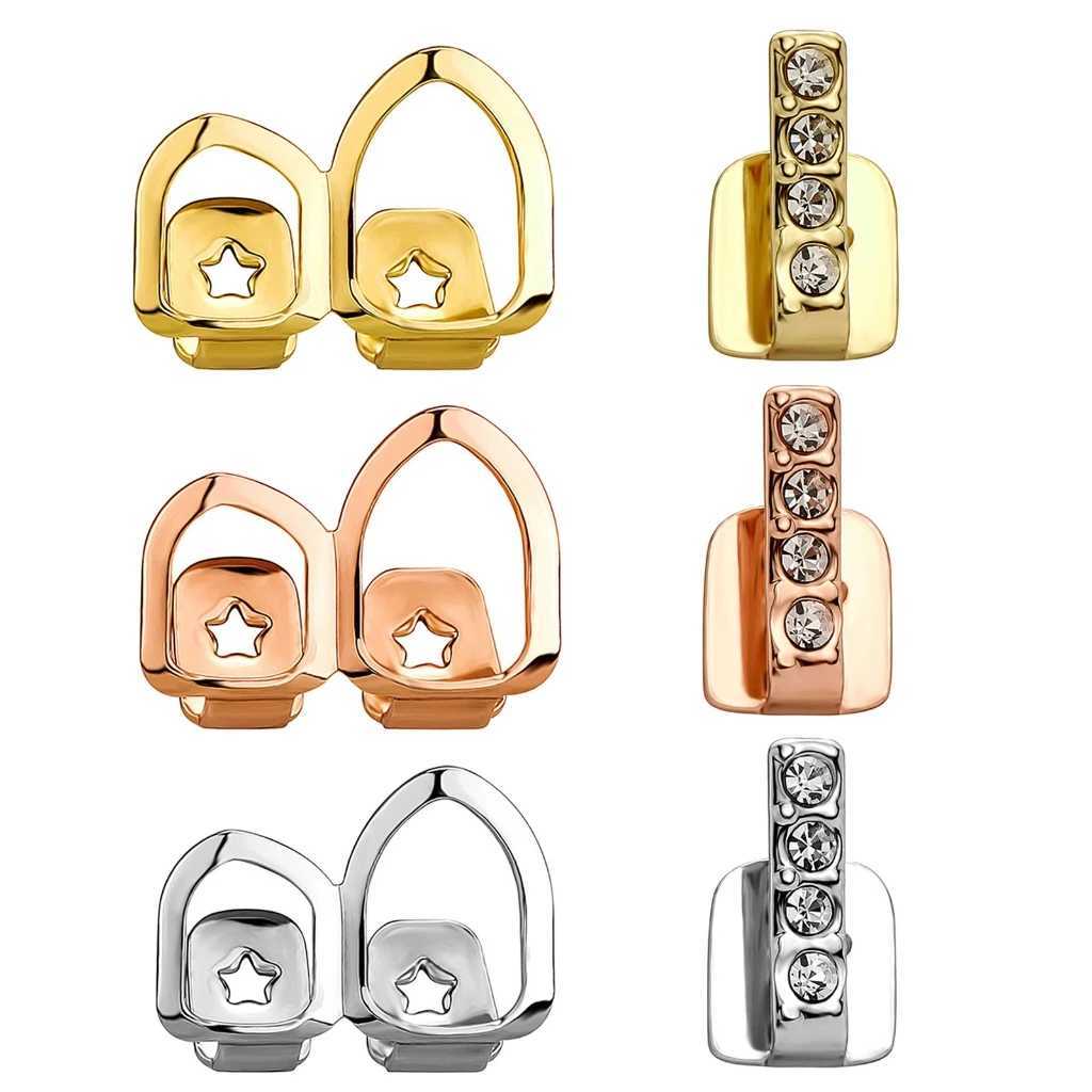 1pc Fashionable Teeth Cs Hollow Single/Double Vertical Teeth Cs Dental Grills Jewelry Unique Dental Accory for Women W241227