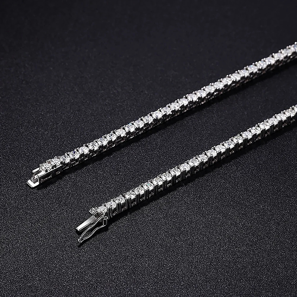 Long Tassel Full Diamond Necklace with Gra Certificate S925 Sterling Silver Plated 18k Gold Tennis for Women 241226