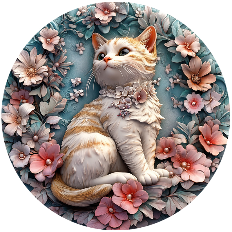Customized Circular Aluminum Pet Tombstone - Premium Quality Memorial Decoration Painting for Beloved Pets