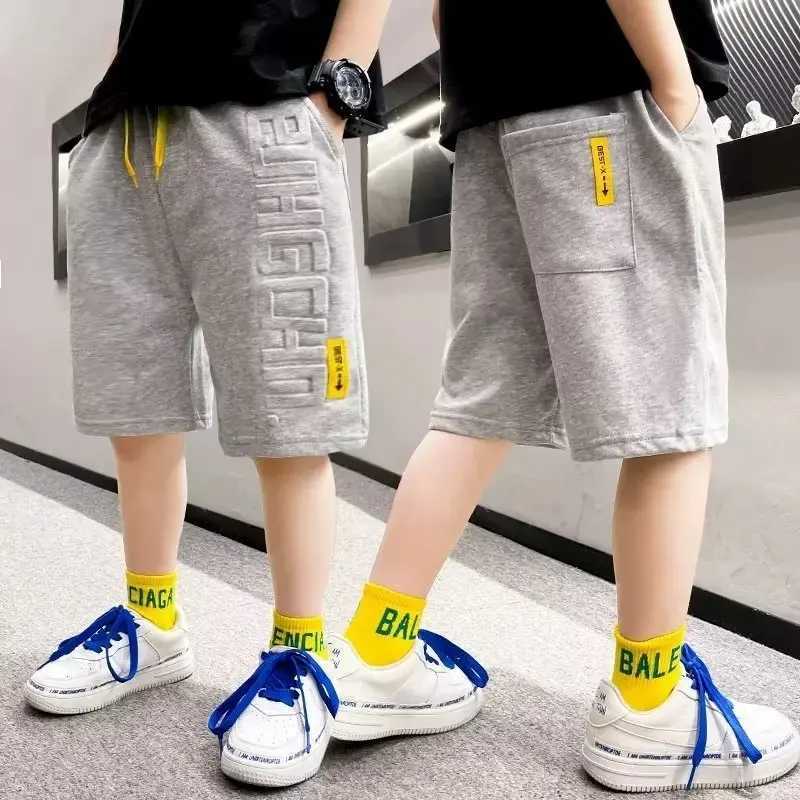 Boys summer shorts sports casual version cotton sports pants boys knee pants 4-15Y youth and childrens clothing Trouser W241227