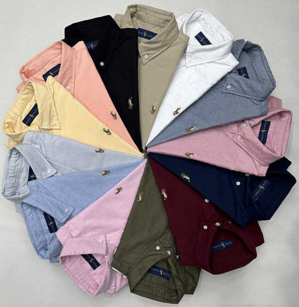 Mens Dress Shirts Spring and Autumn Solid Color Little Horse Boy Long Sleeve Cotton Shirt Business Stripe lasual Oxford Textile POLO hd