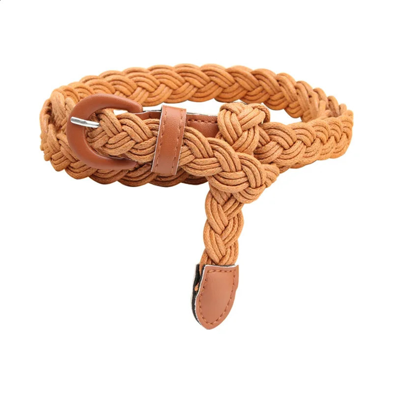 Vintage Wax Rope Belt Hand Knitting Belts for Jeans Retro Wild Fashion Waistbands Student Strap Accessories 241225