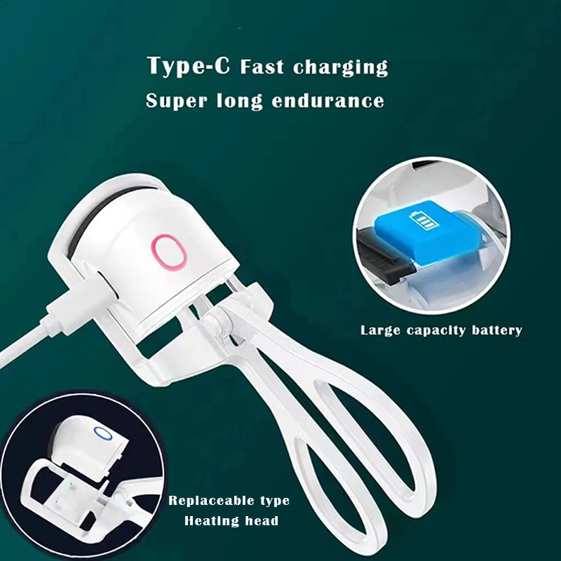 Portable Electric Heated Eyelash Curler Comb Eye Lash Long Lasting Eyelashes Curls Thermal Eyelash Curler Makeup Tools 241226ww