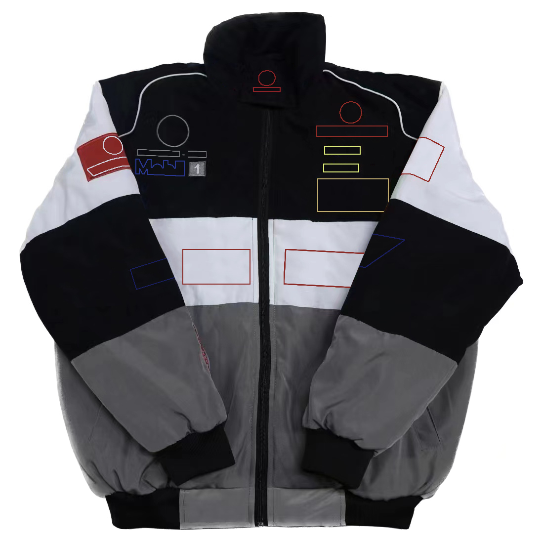 F1 racing suit College style retro autumn winter Formula one car jacket coat new men women fashion embroidery jackets free shipping