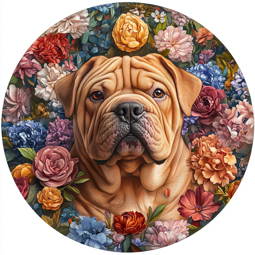 Customizable Premium Quality Circular Aluminum Pet Memorial Decoration - UK Bulldog Themed Pet Souvenir Tombstone