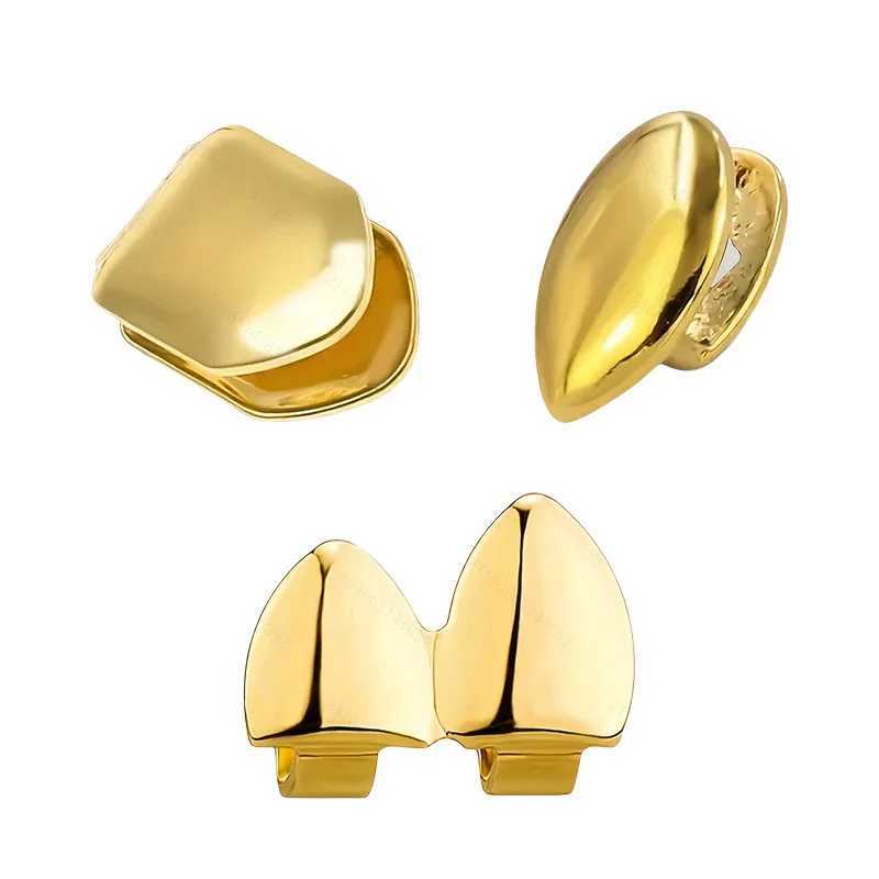 Hip Hop Teeth Grilz Mens Gold Silver Monochrome Teeth Grilz C Teeth Grill Punk Rper Teeth C Cosplay W241227