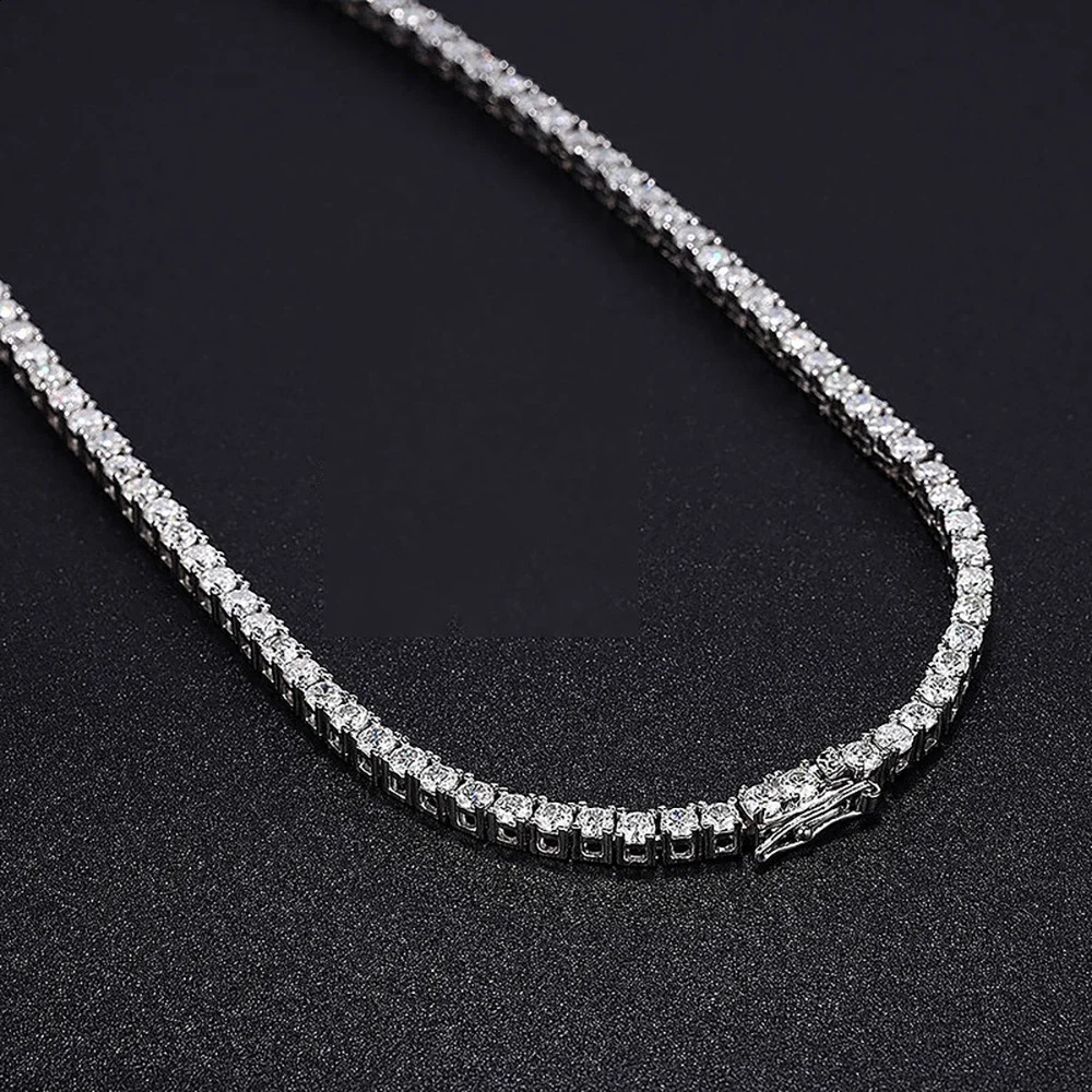 Long Tassel Full Diamond Necklace with Gra Certificate S925 Sterling Silver Plated 18k Gold Tennis for Women 241226