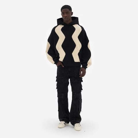 Autumn and winter new hoodie collar contrasting color loose Y2K street unisex long sleeved top