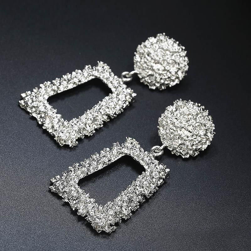 Hiphop 18K Gold Plated Geometry Dangle Earrings for Women Ladies Ethnic Exaggerated Earring Wedding Nightclub Party Jewelry Gift