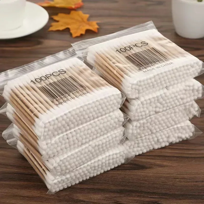 1000Pcs Double Head Cotton Swab Women Makeup Cotton Buds Tip for Wood Sticks Nose Ears Cleaning Health Care Tools 241226