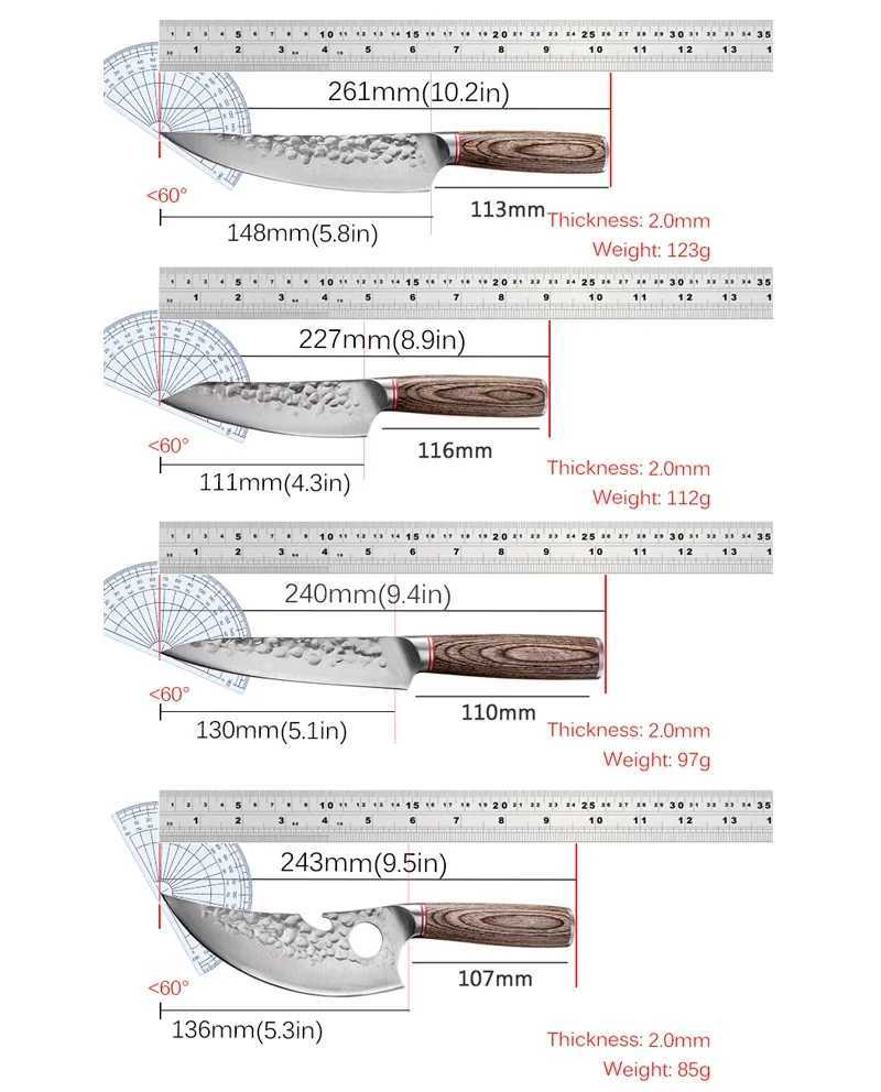 Kitchen knife forging hammering professional but practical stainless steel knife for cutting fruits and meat Y241227