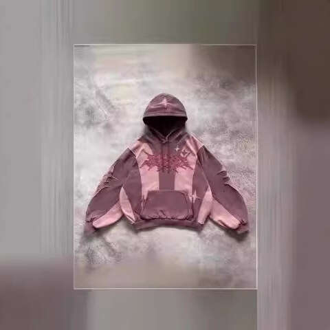 American Street Y2K Collage New Trendy Unisex Loose Hoodie