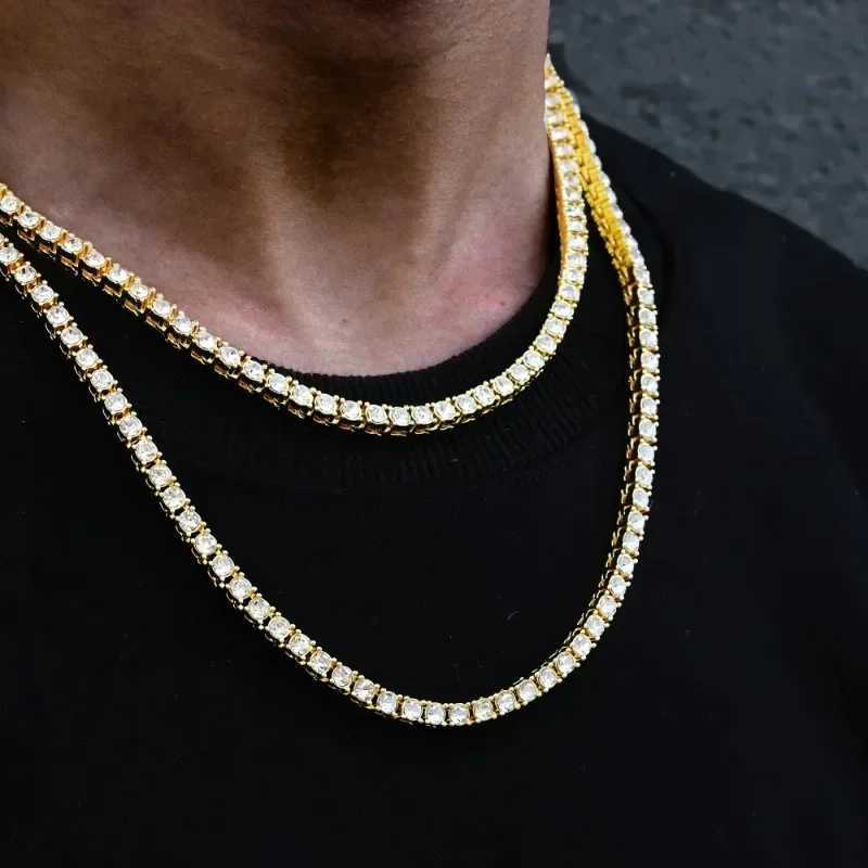 New Classical 4MM Tennis Chain d Out Bracelet Necklace Men Fashion Hip-Hop Jewelry Women 8/16/18/20/24/30inch Choker GiftXJ241227