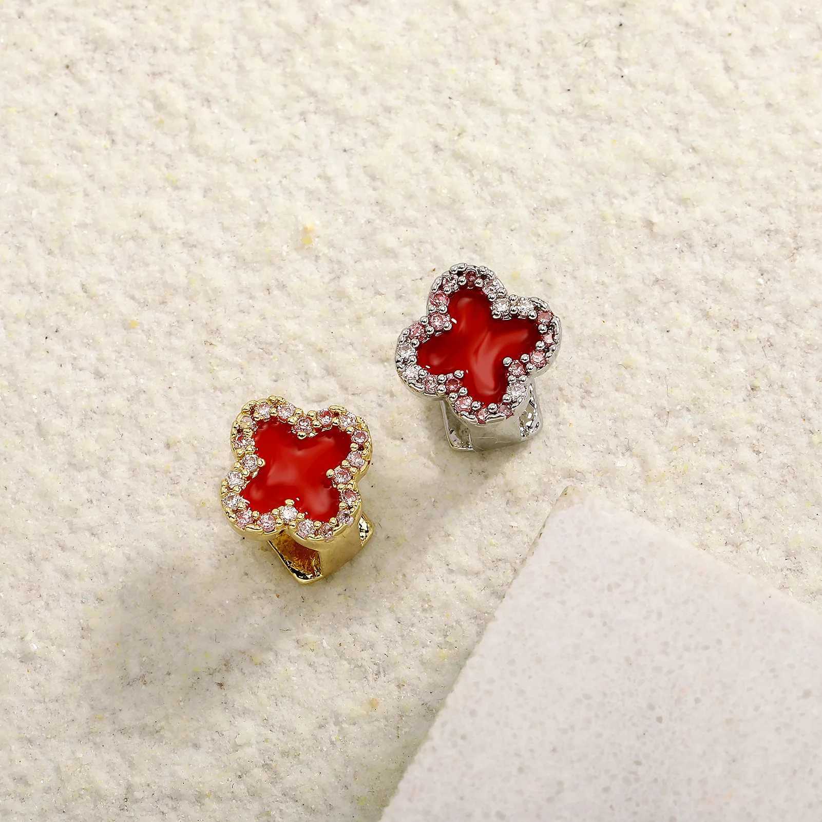 TOPGRILLZ Single d Out Teeth Grillz Oil Drop Cubic Zircon Dental Grills For Women Men Tooth C Bo Jewelry W241227