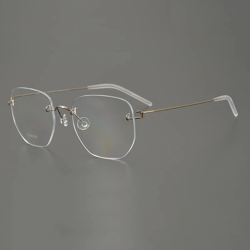 Denmark Rimless Glasses Frame Ultralight Screwless Men Women Irregular Square Spectacles Eyeglasses Eyewear Gafas 241227