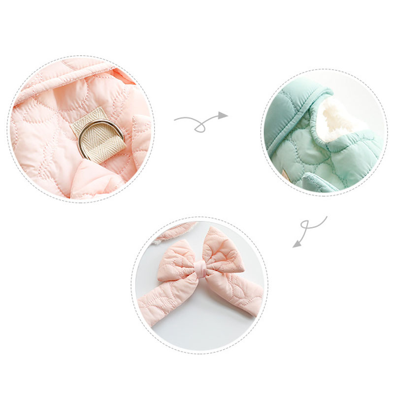 Cute Rabbit Ear-Embellished Quilted Pet Gilet - Soft and Warm Winter Clothing for Pets