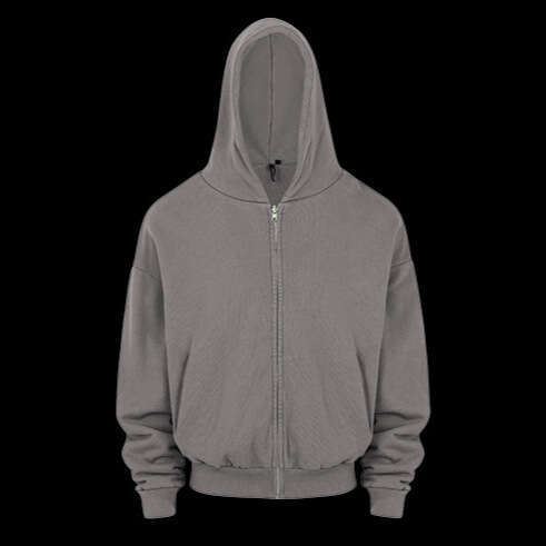 Solid color street versatile pocket zipper cardigan loose trendy brand hooded sweatshirt