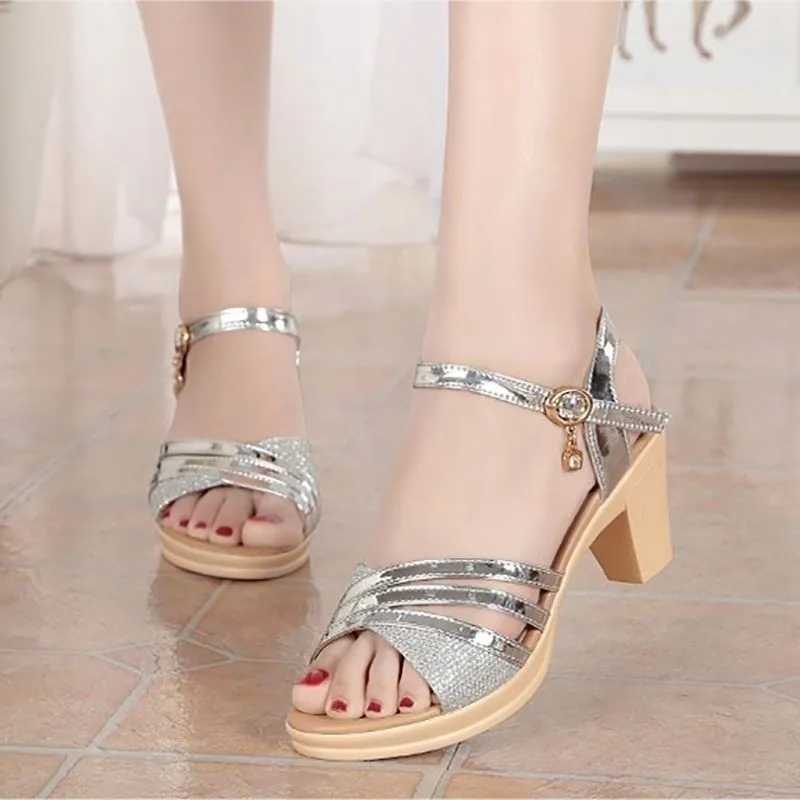 High Quality Shoes for Women Hot Sale Strap Womens Sandals Fashion Peep Toe Dress Sandals Women New Plus Size Heeled Sandals T241227