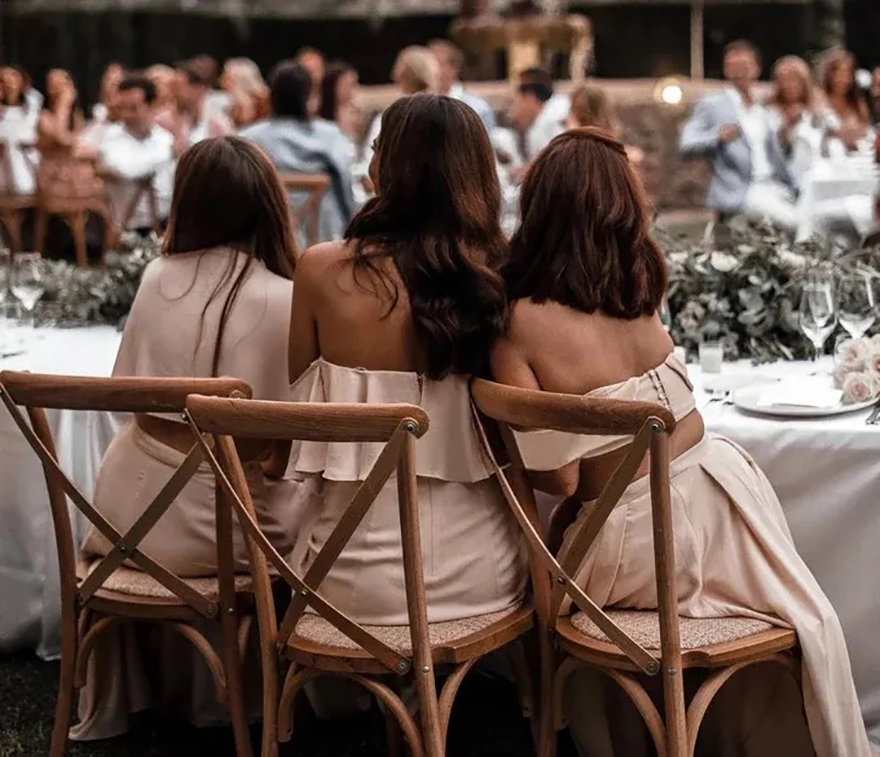 Chiffon Two Piece Bridesmaid Dresses A Line Off The Shoulder Backless Maid of Honor Gowns Long Wedding Guest Dresses