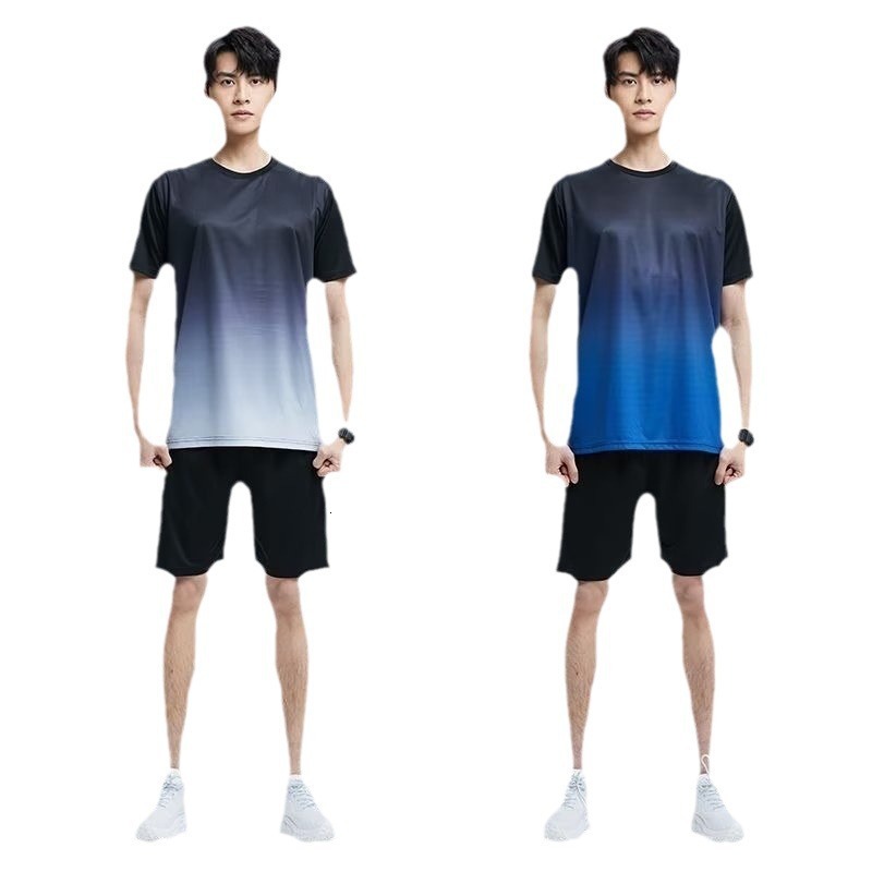 clothes Fitness mens simple quick drying sportswear set summer short sleeved T-shirt morning running basketball training room shorts