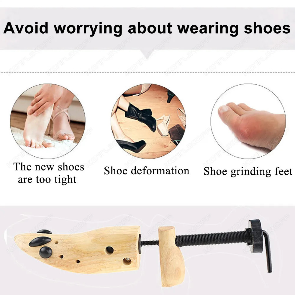 Wooden Shoe Stretcher Shoes Tree Shaper Rack Pine Wood Shoe Tree Adjustable Flats Pumps Boots Expander Trees For Man Women 1 PCS241226
