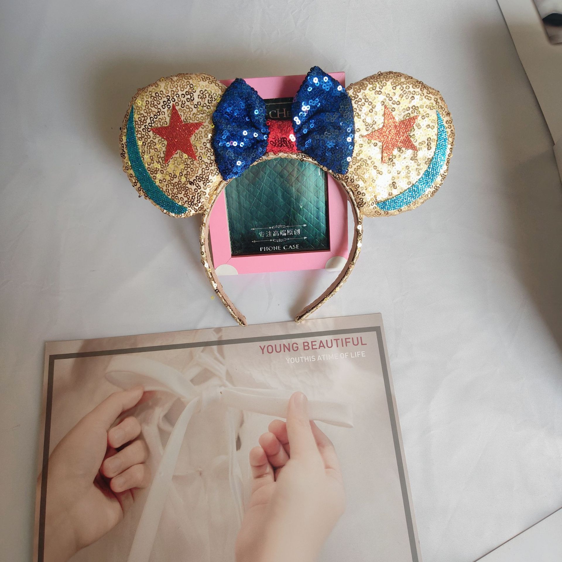 Sparkling Bow Ribbon Headpiece for Playful Makeovers and Picture-Perfect Moments