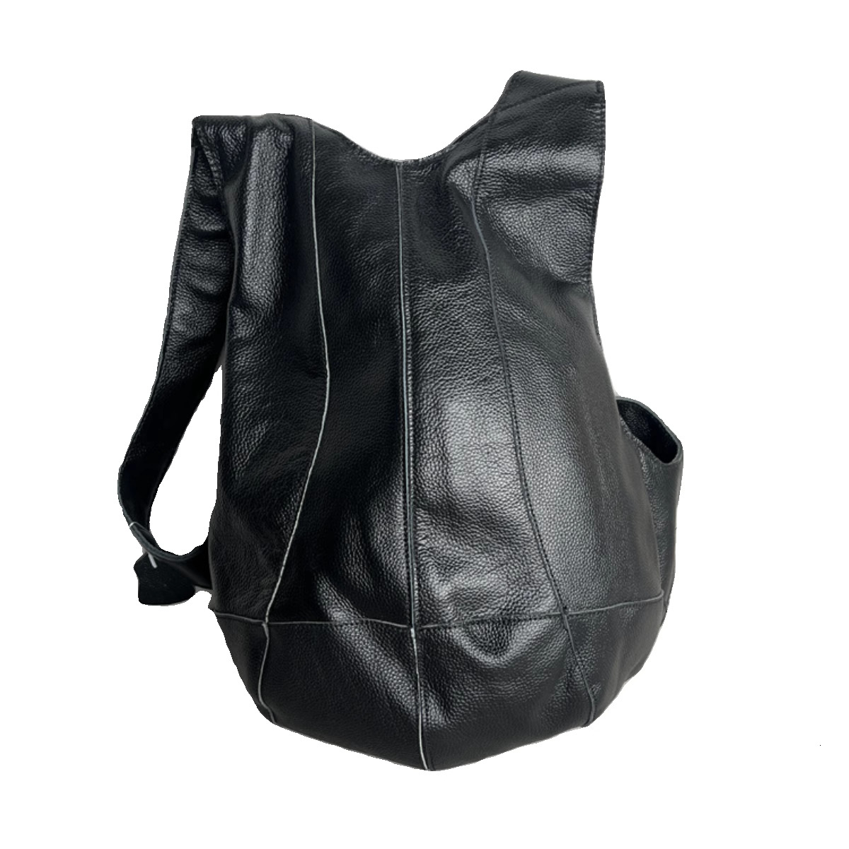 Backpack made of genuine leather, Korean version, personalized, street style, suitable for both men women, versatile. First layer cowhide, close fitti