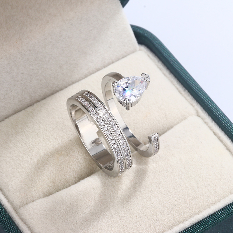 Designer 2025 Brand Ins Top Sell Wedding Rings Luxury Jewelry 925 Serling Silver Waer Drop 5A Cubic Zircon CZ Diamond Pary Eerniy Women Engagemen Ring