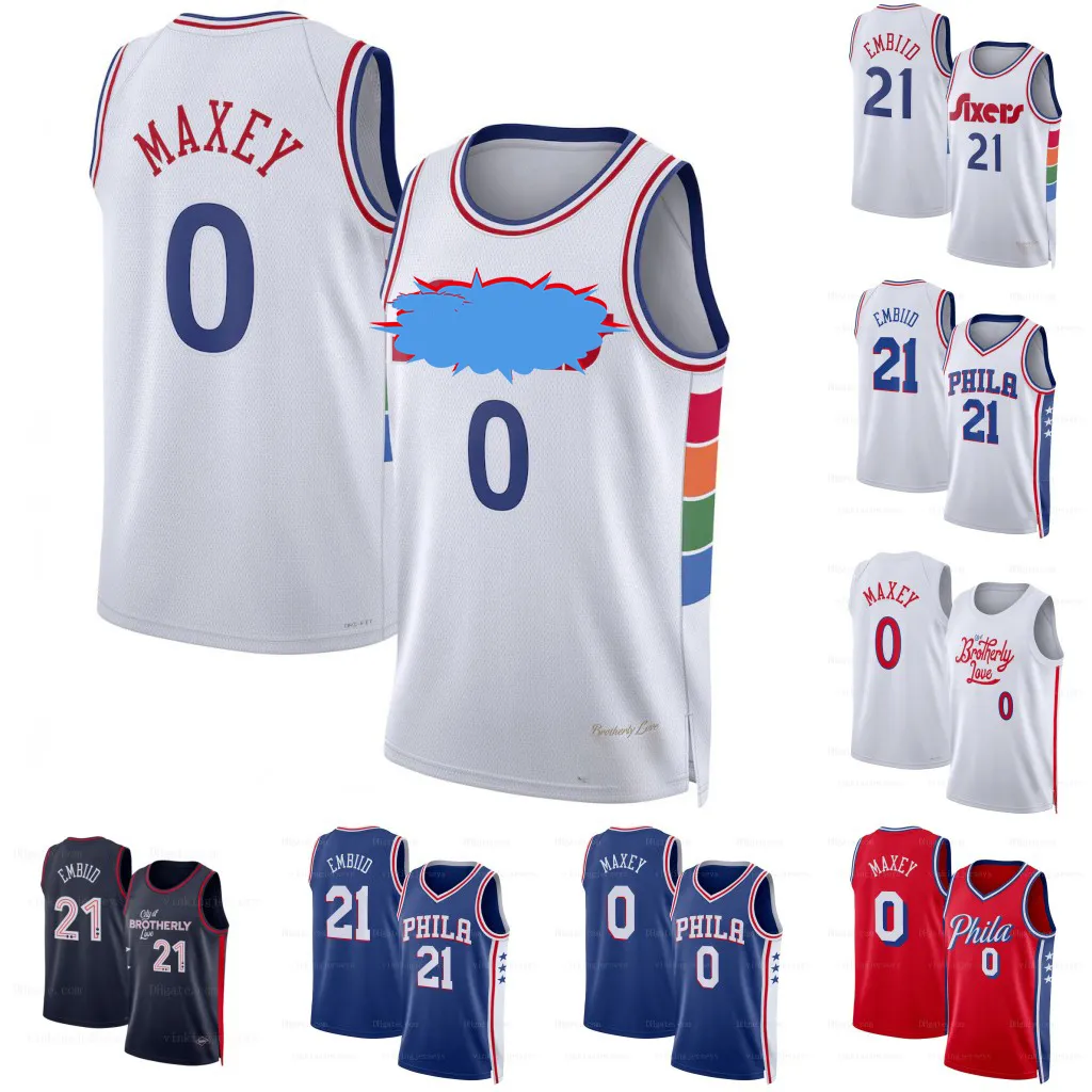 Maxey 2024-25 City Edition 76er Basketball Jersey Adem Bona Council IV Dowtin Jr. Drummond Edwards Embiid George Gordon Jackson Lowry Martin Martin Maxey McCain menss