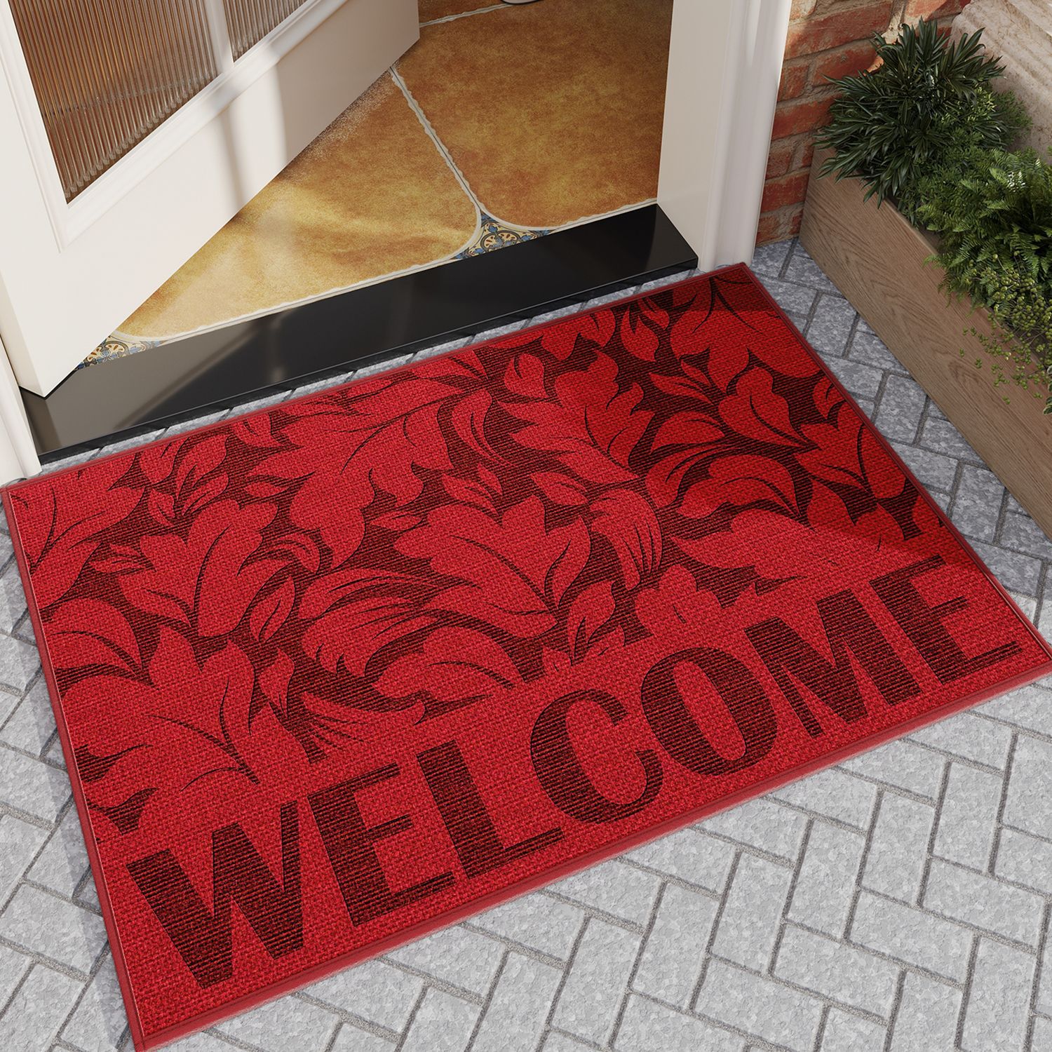 Carpet, door, anti slip and dirt resistant foot mat, home foyer, New Year's door mat