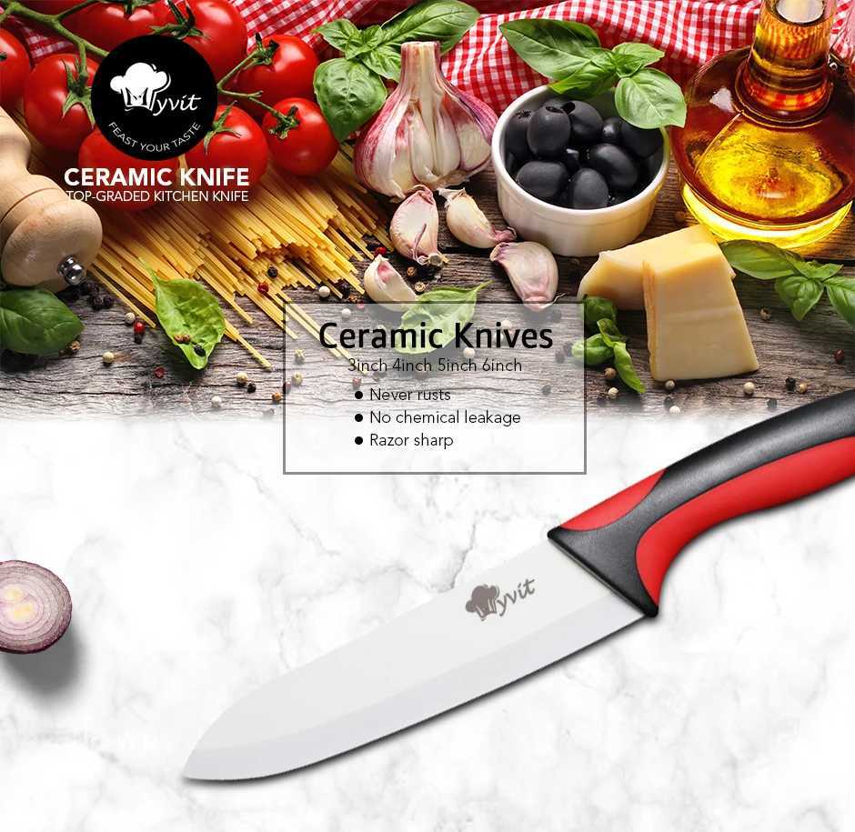 Ceramic knife set for household use practical fruit kitchen knife chefs knife for side dishes vegetable tray rust proof white blade with sheath Y24122