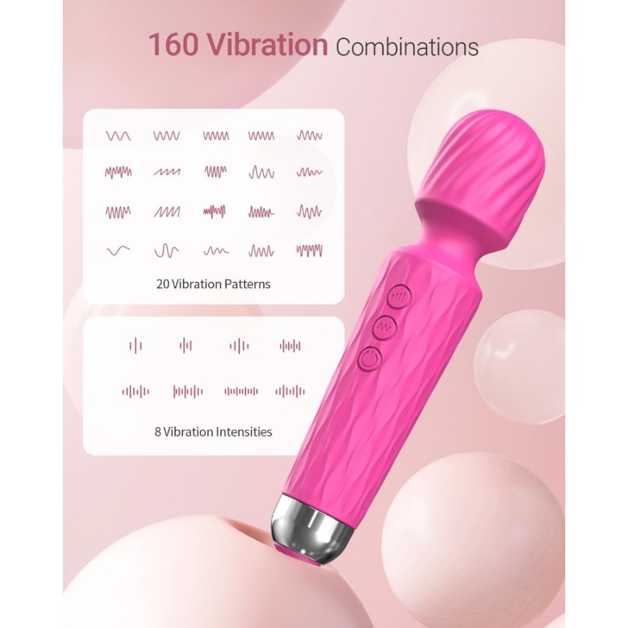 HSCL Vibrator Wand, G Spot Female Adult Sex Toys, Vibrators for Her, Wand Massager, Clit Stimulator Sex Toy, Dildo, with 8 Speeds of Pleasure 20 Patterns, sex doll