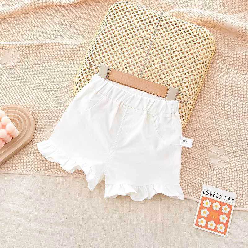 New Kids Baby Summer Cool Cute Ruffle Denim Clothing Shorts Pants Fashion Children Girls Casual Soft Short Jeans Trousers W241227