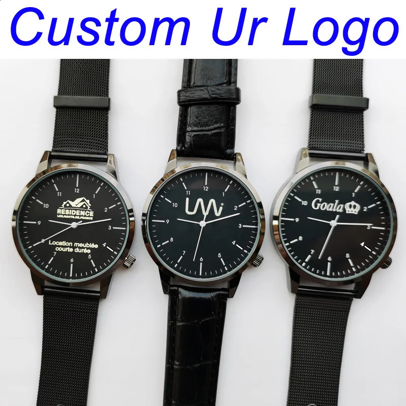 Personalized Free Engrave with Your Name Text Mens Mesh 3 ATM Water Resistant Wristwatch Customized Wrist Watch 241225