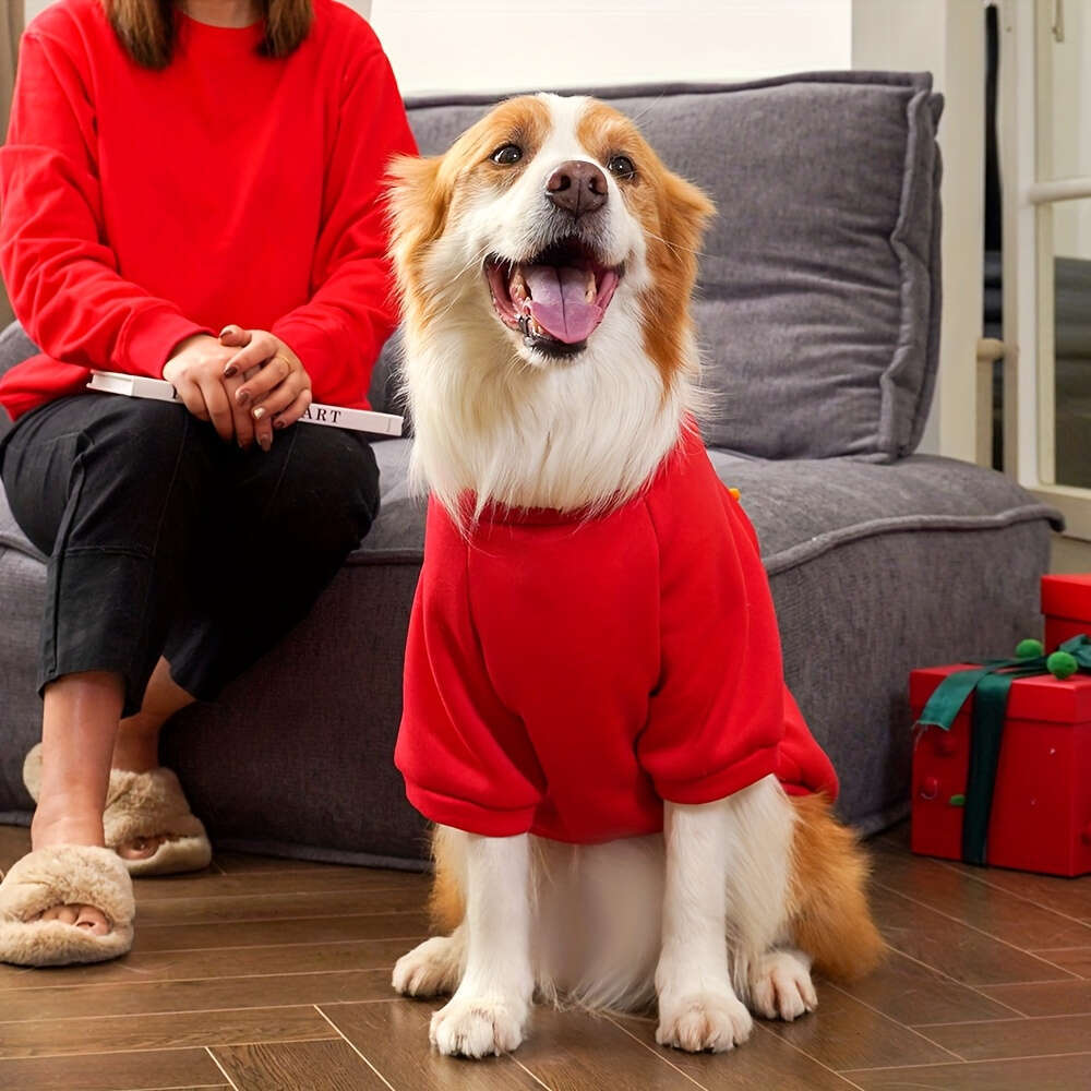 Cozy Pet Sweater Festive Holiday Pullover, Non-Woven Polyester, hine Washable, Fits Small to Extra Large Breeds - Perfect Christmas Gifts for Dog & Ca