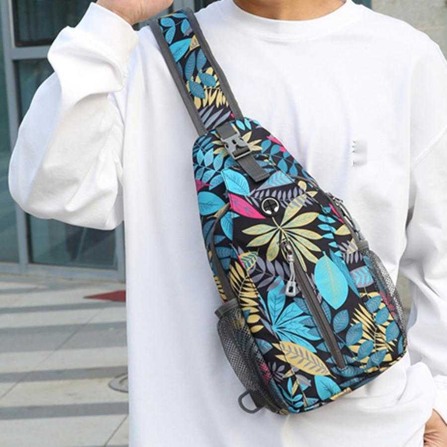 Chest Bag Mens Outdoor Fashion Shoulder Bag Trendy Casual Print Travel Bags Wear-resistant Scratch Resistant Splash Proof Crossbody Bag 240920
